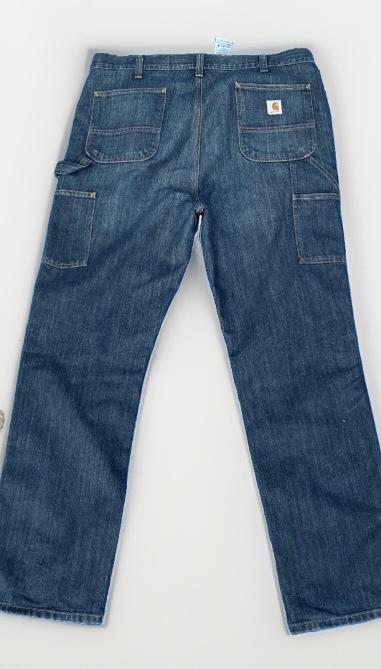 Carhartt Jeans Mens 40 X 34 Carpenter Utility Relaxed Fit Blue Denim Pants Work